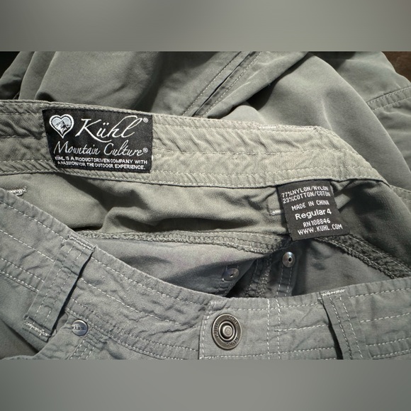 Kuhl Convertible Cargo Hiking Pants Zip Off Bottoms Pockets Gray Women's 4R - Picture 9 of 9